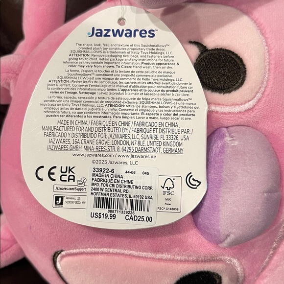 Disney Angel and Stitch Pink and Blue Plush Toys Squishmallows - Picture 3 of 7